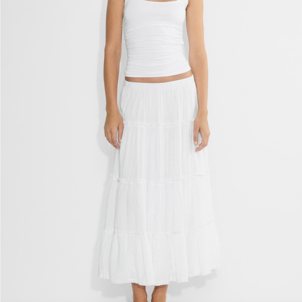 Uniqlo white maxi skirt